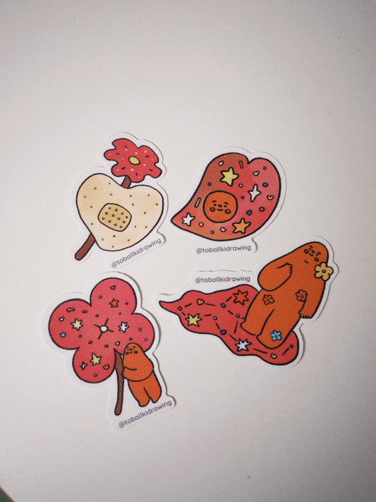 Sticker/ 閃閃粉紅貼紙組