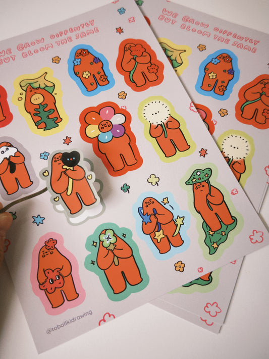 Sticker/ 十二花花A5貼紙