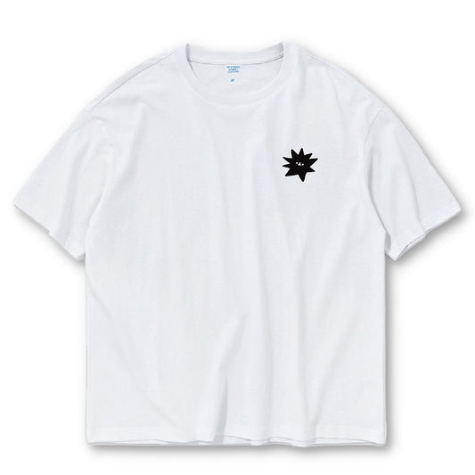 T-shirt/ Embroidered Stars Oversized Printed white tee